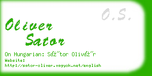 oliver sator business card